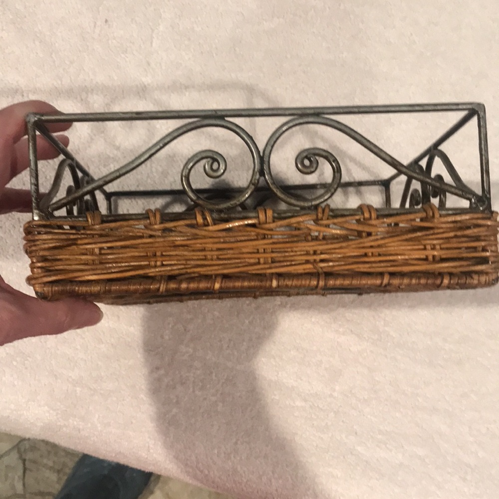 Metal and Wicker Napkin Holder - Picture 6 of 8